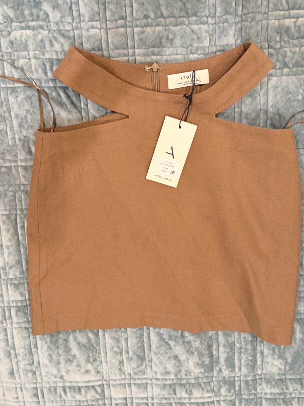 Atoir Cutout Mini Skirt in Mocha - Size XS - BNWT - Picture 2 of 7